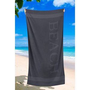 Strandlaken Beach XL Grijs Extra groot - 100 x 200 cm - Hoogwaardig Katoenen Strand Handdoek - Extra zacht - Sneldrogend Badhanddoek - Ideaal voor Strand, Sauna, Zwembad, Vakantie en Sport - Badlaken