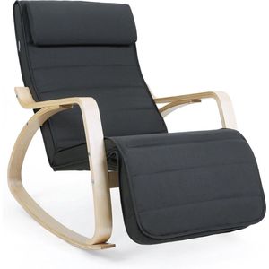 schommelstoel ligstoel, 5-voudig verstelbare voetsteun, draagvermogen, grijs