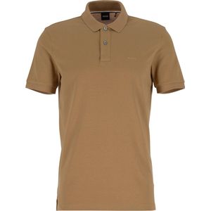 BOSS Pallas regular fit polo - pique - bruin - Maat: 3XL