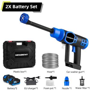 Hogedruk Reiniger - 6IN1 - 200Bar - 2 Standen - Elektrische - 2 Li-Ion-batterijen- Draadloos - Borstelloze motor - Blauw