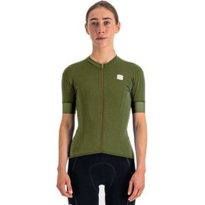 Sportful Outlet Monocrom Korte Mouwen Fietsshirt Groen XS Vrouw