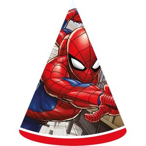 Marvel - Spiderman - Feesthoedjes - Karton - 6 Stuks.