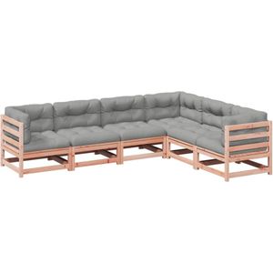 vidaXL Loungeset - Loungesets - Tuinset - Tuinbank - 6-delige Loungeset met kussens massief douglas vurenhout
