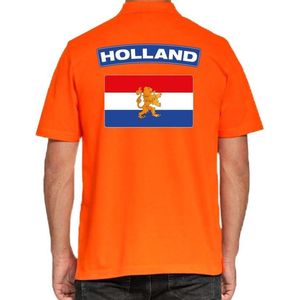 Grote maten Holland supporter poloshirt oranje voor heren XXXL