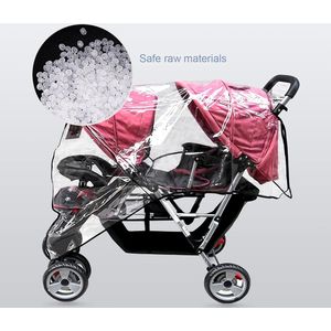 Kinderwagen, regenbescherming, universeel, dubbele kinderwagen, regenbescherming, waterdicht, regenhoes, transparant, broers en zussen, buggy, winddicht, regenhoes, grote regenhoes, stofbescherming