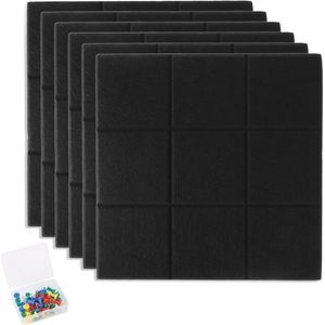 Groot Zelfklevend Vilten Prikbord 30x30 cm - 6 Stuks voor Thuis en Kantoor