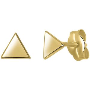 Lucardi Dames Oorbellen triangle 4mm - Oorbellen - Cadeau - 14 Karaat Goud - Geelgoud