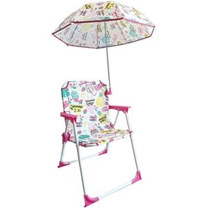 SoftAir Beach Chair with Umbrella Foldable for Boys and Girls - Sun Protection UV Ray Fuchsia Resistant