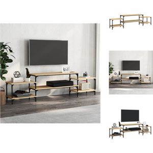 vidaXL TV-meubel - Sonoma Eiken - 197 x 35 x 52 cm - Duurzaam bewerkt hout en staal - Opbergruimte - Kast