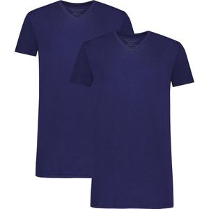 Comfortabel & Zijdezacht Bamboo Basics Velo - Bamboe T-Shirts V-Hals (Multipack 2 stuks) Heren - Korte Mouwen - Long Fit - Navy - M