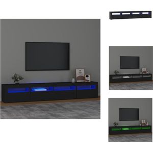 vidaXL TV-meubel - Middelgroot - 240 x 35 x 40 cm - LED-verlichting - Wit - Kast