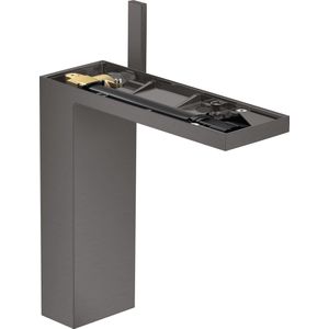 Axor MyEdition Wastafelmengkraan zonder uitloopplaat met afvoerplug Geborsteld Zwart Chroom