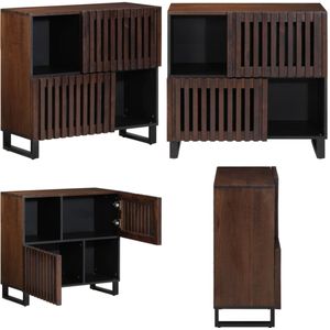 vidaXL Dressoir 80x34x75 cm massief mangohout bruin - Dressoir - Dressoirs - Opbergkast - Wandkast