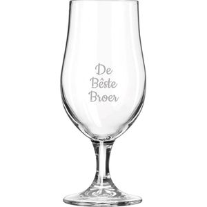 Gegraveerde bierglas op voet 49cl De Bêste Broer