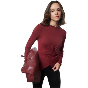 Trendyol Bordeauxrode Dubbele Rij Knopen Geplooide/Draperige Gedetailleerde Slanke/Fits Body Gebreide Blouse Twoaw25Bz00216