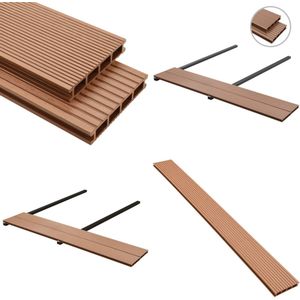 vidaXL Terrasplanken HKC met accessoires 15 m² 4 m bruin - Terrasplank - Terrasplanken - Terras Plank - Terras Planken