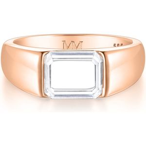 Portraitix - 14k Roségouden Heren Portrait Geslepen Moissanite Ring