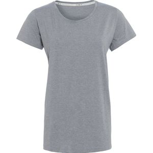 Knit Factory Lily Shirt - Dames shirt met ronde hals - T-shirt met korte mouwen - Shirt voor het voorjaar en de zomer - Superzacht - Shirt gemaakt van 96% viscose & 4% elastaan - Licht Grijs - M