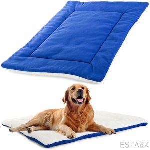 Hondenbed - 70 x 55 CM - Hondendeken - Vetbed - Hondenmand - Benchmat - Bench Mat - Dierenmat - Deken - Droogloopmat - Hondenkussen - Dierenkleed - Benchvacht - Hondenkleed - Hondenmand - Wasbaar - 70 x 55 cm - Large Bl