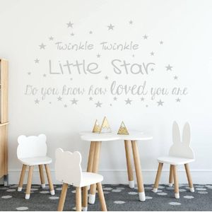 Twinkle Twinkle Little Star - Lichtgrijs - 80 x 43 cm - baby en kinderkamer - teksten en gedichten baby en kinderkamer alle