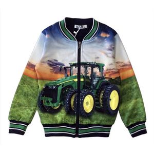 Kinder vest met tractor trekker maat 122/128 full color print kleur groen zeer mooi!