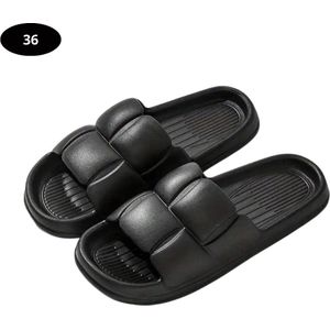 Livano Badslippers Dames - Comfortabel - Flip Flops - Sauna - Zomer - Zwart - Maat 36