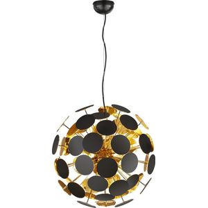 LED Hanglamp - Torna Discon - E14 Fitting - 6-lichts - Rond - Mat Zwart - Aluminium