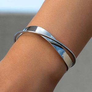 Lucardi Dames Zilveren bangle 4mm - Armband - 925 Zilver - Zilverkleurig - 58 mm