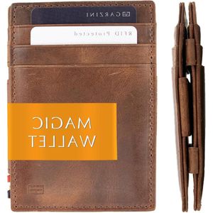 Magic Wallet voor Mannen - Minimalistische portefeuille met RFID - 10 Kaarten - Lederen