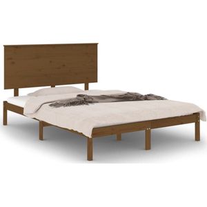 VidaXL Bedframe Massief Grenenhout Honingbruin 120x200 cm