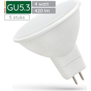 Spectrum LED Lamp GU5.3 12V 4W - 420 Lumen - 6000K Koud wit - Helder daglicht - Energiezuinig - 5 stuks