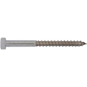 Wurth - DIN 571 roestvast staal A4 blank - Houtschroef Zeskantkop DIN 571, RVS A4 - x 100 st