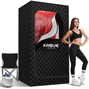 Infrarood Sauna Box voor Ontspanning en Ontgifting - Draagbare Stoomsauna voor Thuis, XL Stoomgenerator, Opvouwbare Stoel, Meervoudige Laags Volledige Lichaam Sauna Tent
