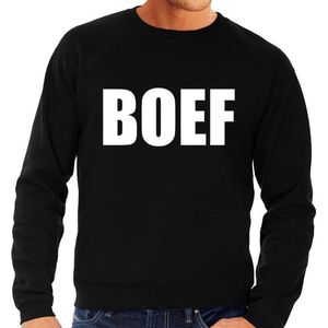 Boef tekst sweater / trui zwart voor heren XL