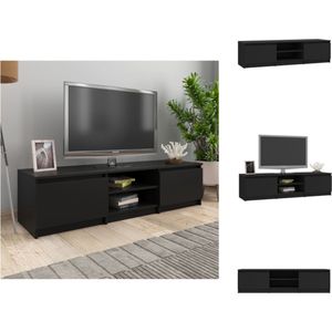 vidaXL Tv-meubel - Tv-meubels - Tv-meubelen - Tv-meubilair - Tv-meubel 140x40x35,5 cm bewerkt hout zwart