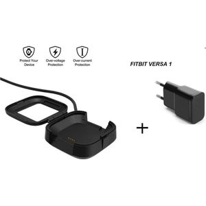 DrPhone USB Oplaadkabel Adapter - Geschikt voor Fitbit Versa 1 - Docking Lader + Adapter - Zwart