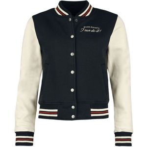 Queen Kerosin Motor Queen Collegejas beige-zwart XXL Dames