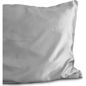 2x Luxe Glans Satijn Kussenslopen Zilver | 60x70 | Goed Voor De Haar En Huid | Tegen Acne En Onzuiverheden