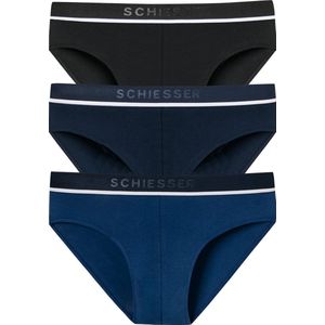 SCHIESSER 95/5 rioslips (3-pack) - grijs - blauw en rood - Maat: S