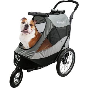 Grote hondenwagen - hondenkinderwagen met 3 wielen - veilige huisdierenvervoer - hondenbuggy met ventilatie