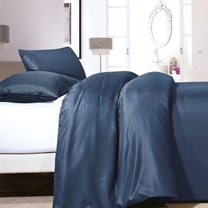 Zensation - Lits-jumeaux Dekbedovertrek Satin Point - Navy 240x200 cm - Microvezel