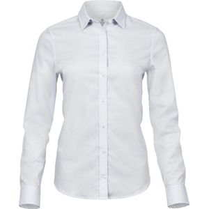 Tee Jays Dames/dames Stretch Luxe Lange Mouwen Popeline Shirt (Wit)