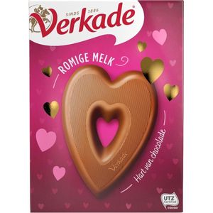 Verkade Romige melk chocoladereep Hart 135 gram