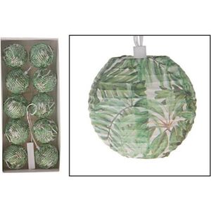 Zomer - Paper Ball Lampion Light String With 10 Lights 7.6cm Green M