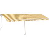 vidaXL - Luifel - automatisch - met - LED - en - windsensor - 600x300 - cm - geel - en - wit