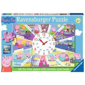 Ravensburger - Peppa Pig - Puzzel - Met klok en verstelbare wijzers - 60 stukjes.