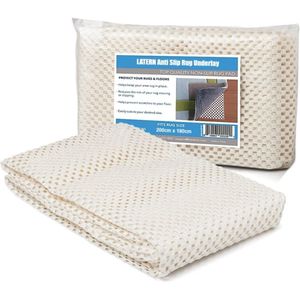 TRANKIELO® – Antislip Vloerkleed Onderlaag 180x200cm – Hoge Kwaliteit PVC – Snijbaar Matontwerp – Beschermende Grijper voor Houten Vloeren
