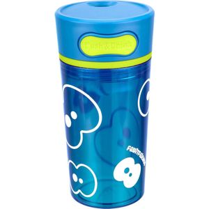 FruitFriends Push & Drink Drinkbeker - 300 ml - Blauw - Antilek - Drinkfles voor kinderen