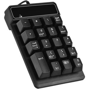 Numeriek toetsenbord bekabeld 19 toetsen inclusief toets 000 USB mechanisch toetsenbord extra toetsenbord extern nummer voor computer PC Notbook - zwart