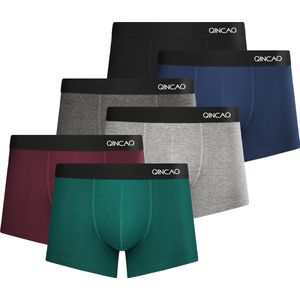 Qincao Boxershorts Heren - Black - Maat 3XL - Multipack (6) - Premium Heren Ondergoed